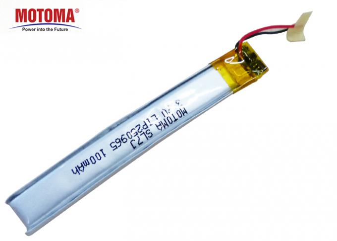 구부려진 Motoma 건전지, 똑똑한 유리를 위한 3.7V 100mah 리튬 전지 0