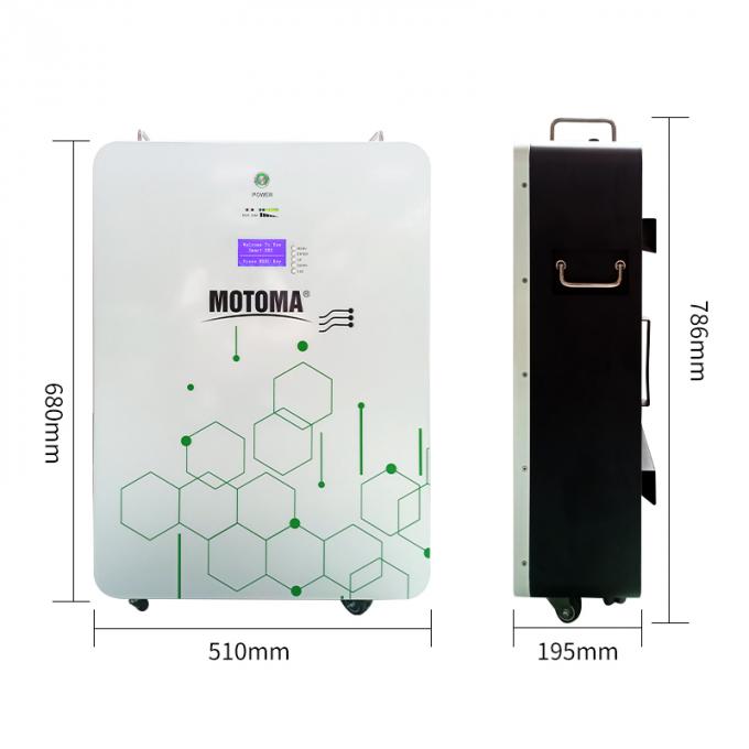 태양 에너지 시스템을 위한 블루투스 48V 200Ah LiFePO4 건전지 팩 0