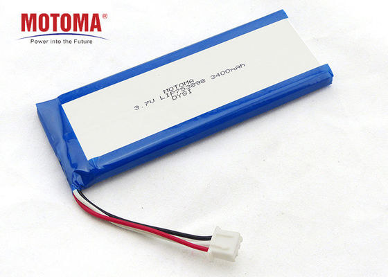철사와 연결관을 가진 3.7V 3400mah 의학 리튬 전지